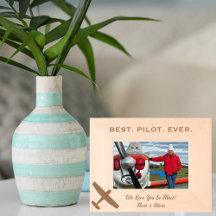 Bester Pilot, einfaches Foto aus Holz, Personalisi