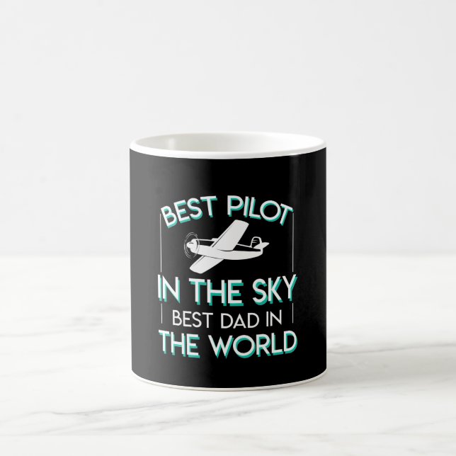Bester Pilot im Himmel-besten Vater in der Welt Kaffeetasse (Mittel)