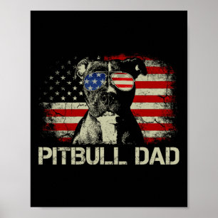Bester Pitbull-Vater je Shirt American Flag 4. J Poster