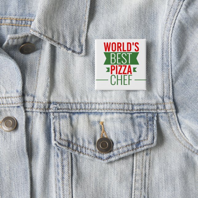 Bester Pizza-Koch    der Welt - Rot-Grün Button (Beispiel)