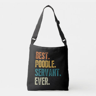 Bester Poodle-Hundediener je gestört Retro Tragetaschen Mit Langen Trägern