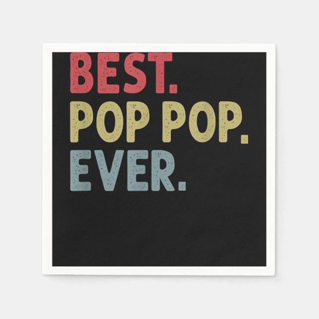 Bester Pop Pop je Geschenk für Opa von Großkindern Serviette (Vorderseite)