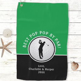 Bester Pop Pop nach Par Golfer Männlich Schwarz Gr Golfhandtuch