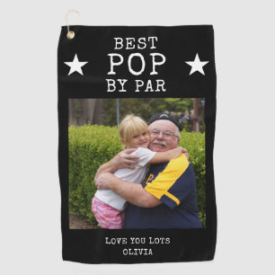 Bester Pop von Par Personalisiert Grandpa Foto Ges Golfhandtuch