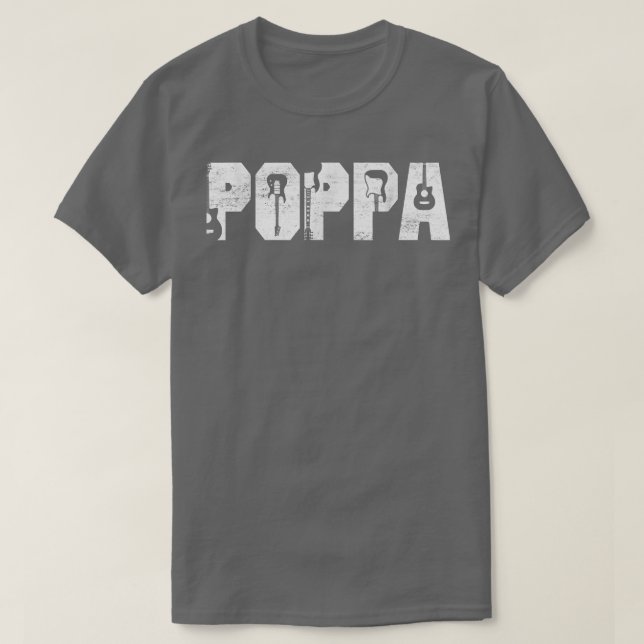 Bester Poppa-Gitarre-Lover-Gitarrist aus Angst T-Shirt (Design vorne)