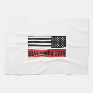 Bester Poppo Aller Patriotischen Flagge Vintage-Gr Geschirrtuch