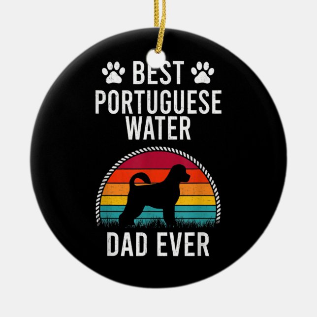 Bester portugiesischer VATER je Hund Lover Keramik Ornament (Vorne)