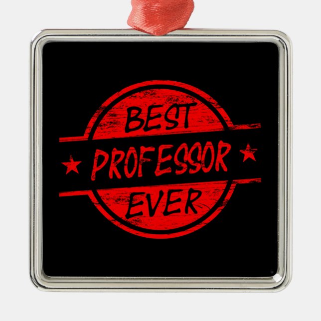 Bester Professor Ever Red Ornament Aus Metall (Vorne)