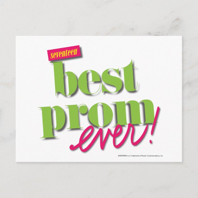 Bester Prom je - grün Postkarte (Vorderseite)
