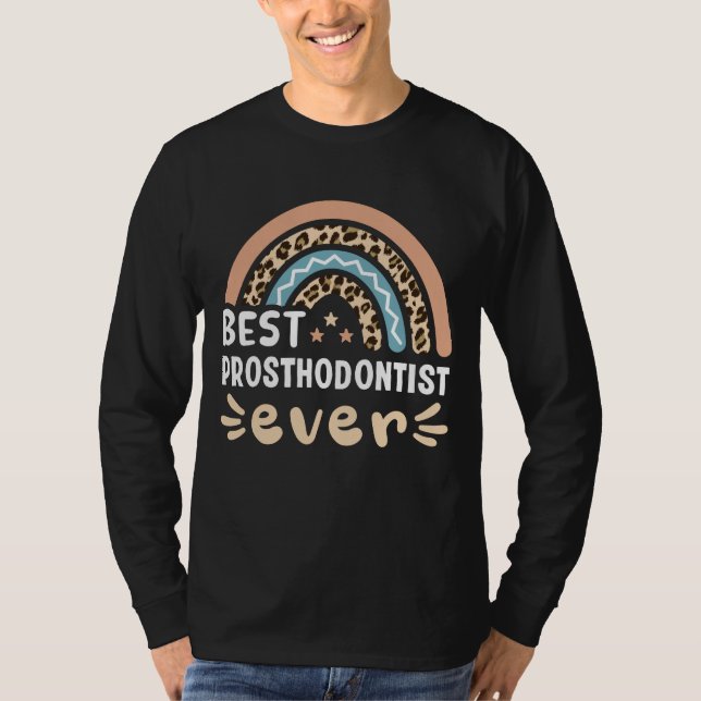 Bester Prosthodontist je Leopard Rainbow Gift Mama T-Shirt (Vorderseite)