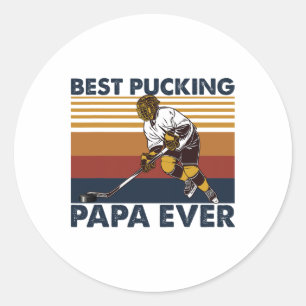 Bester Puck-Papa Aller Zeiten Lustiger Hockey-Vate Runder Aufkleber