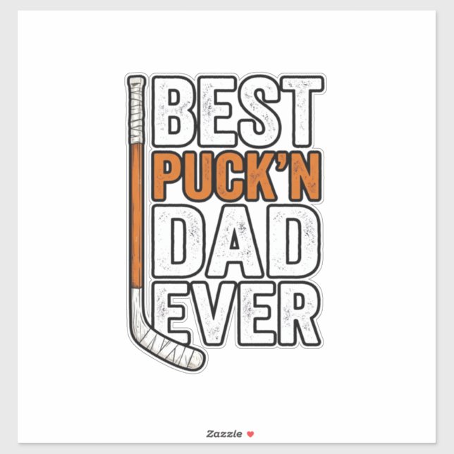 Bester Puck'n Dad Ever Hockey Vater Vector Design_ Aufkleber (Blatt)