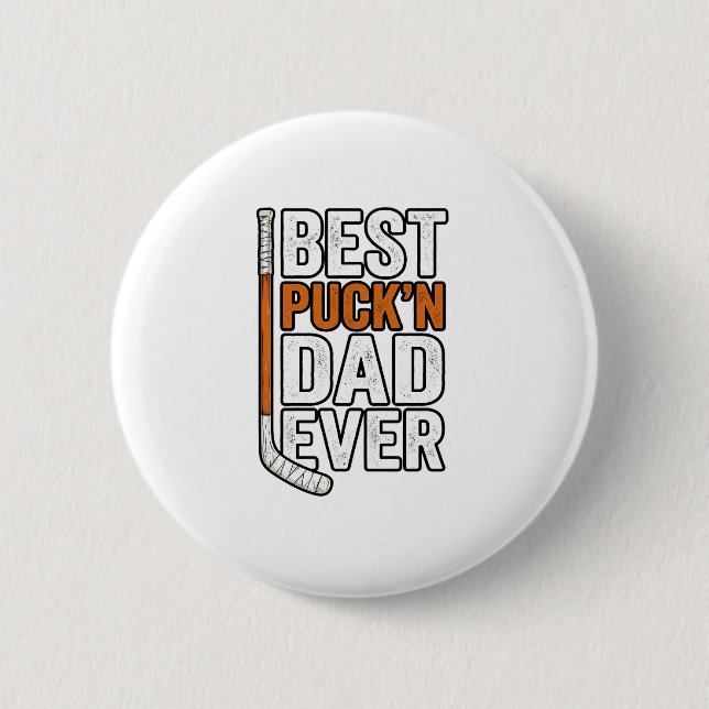 Bester Puck'n Dad Ever Hockey Vater Vector Design_ Button (Vorderseite)