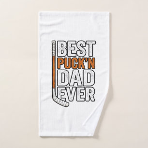Bester Puck'n Dad Ever Hockey Vater Vector Design_ Handtuch
