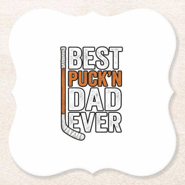 Bester Puck'n Dad Ever Hockey Vater Vector Design_ Untersetzer (Vorderseite)
