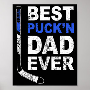 Bester Puck'n Dad Ever Shirt Männer Hockey Daddy V Poster
