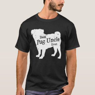 Bester Pug-Onkel Aller Zeiten Stolz Vintage-Welpe T-Shirt