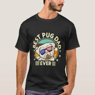 Bester Pug-Vater Aller Zeiten Liebt Hunde Retro Vi T-Shirt