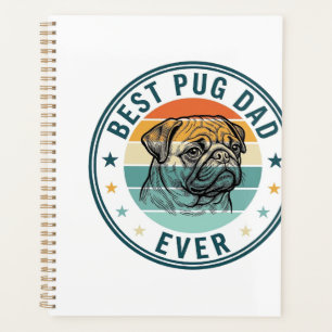 Bester Pug-Vater Aller Zeiten Vintage Gravur Hund- Planer