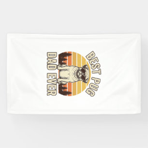 Bester Pug-Vater aller Zeiten Vintage-Pug-T-Shirt- Banner