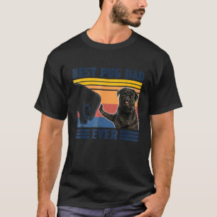 Bester Pug-Vater überhaupt Schwarze Version Vinta T-Shirt