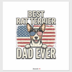 Bester Rat Terrier Dad Ever Patriotisches Hundeshi Aufkleber