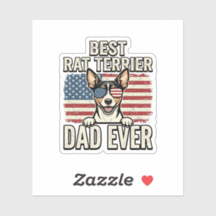 Bester Rat Terrier Dad Ever Patriotisches Hundeshi Aufkleber