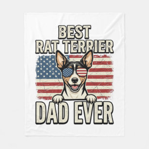 Bester Rat Terrier Dad Ever Patriotisches Hundeshi Fleecedecke