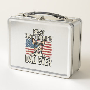 Bester Rat Terrier Dad Ever Patriotisches Hundeshi Metall Brotdose