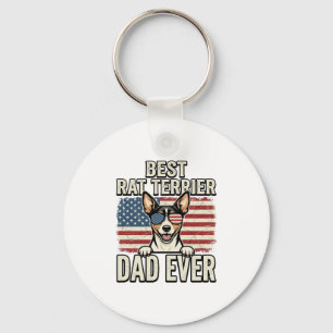 Bester Rat Terrier Dad Ever Patriotisches Hundeshi Schlüsselanhänger