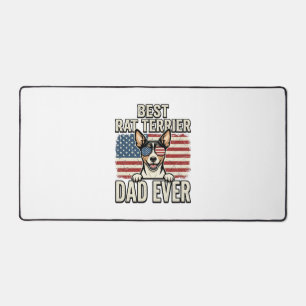 Bester Rat Terrier Dad Ever Patriotisches Hundeshi Schreibtischunterlage