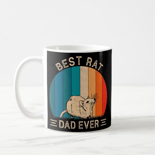 Bester Rat Vater je Retro Rat Grafischer Vater's D Kaffeetasse (Links)