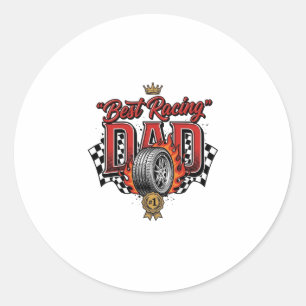 Bester Rennpapa Vintage-Reifen Vatertag Runder Aufkleber