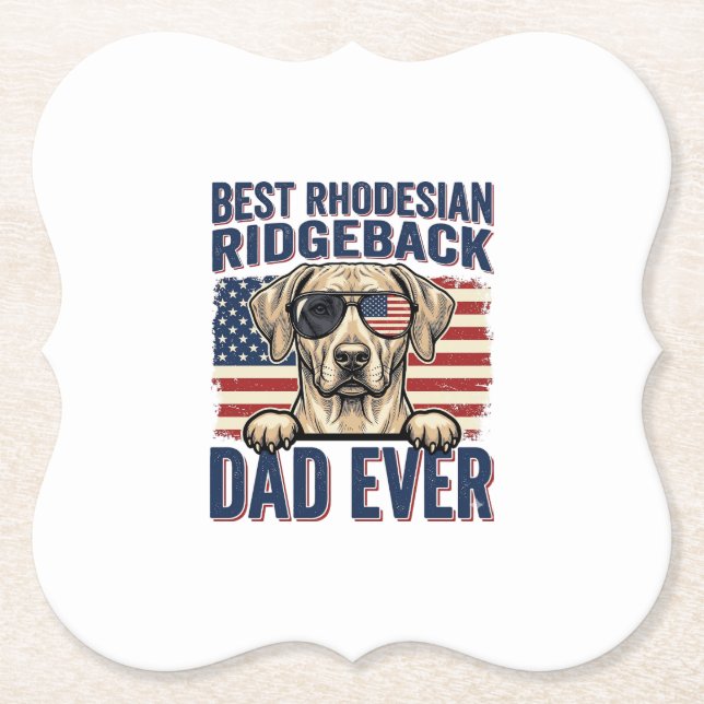 Bester Rhodesian Ridgeback-Vater Aller Zeiten Vint Untersetzer (Vorderseite)