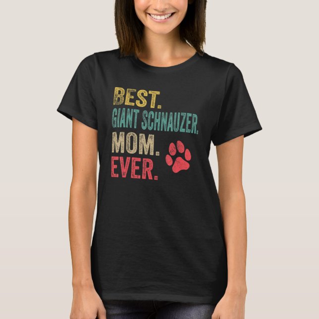 Bester Riesenschnauzer-Mama Vintager Mutterhund T-Shirt (Vorderseite)