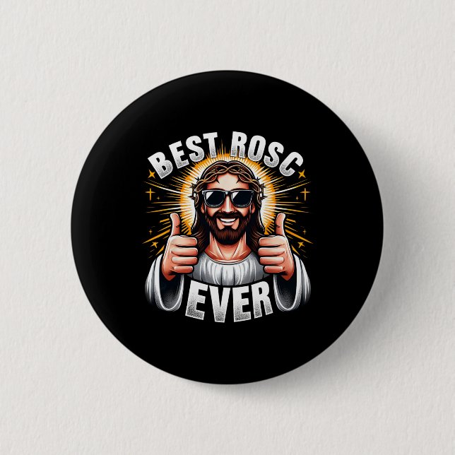 Bester Rosc Aller Lustiger Ostern Jesus Christlich Button (Vorderseite)