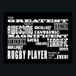 Bester Rugby-Spieler Bester Rugby-Spieler Poster<br><div class="desc">"Der bestste phantastischste fantastische phantastische fantastische super fantastische fantastische fantastische fantastische fantastische hervorragende Rugby Player in der Welt ... .ever!' ist ein cooles, modernes Geschenk für unterhaltsame Rugby Players : präsentiert in einer auffälligen Kombination aus stets modischem Schwarz und klassischem Stylish Weiß in einem urbanen Rock and Roll-Attitute-Heft von Schriftart...</div>