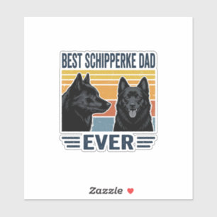 Bester Schipperke-Vater aller Zeiten Retro-Hund-Ve Aufkleber