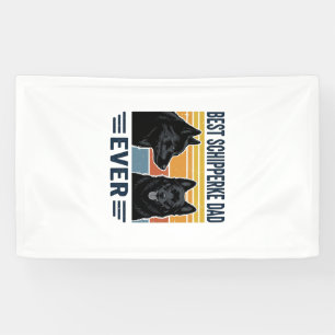 Bester Schipperke-Vater aller Zeiten Retro-Hund-Ve Banner