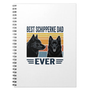 Bester Schipperke-Vater Aller Zeiten Retro-Hunde-V Notizblock
