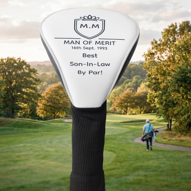Bester Schwiegersohn Monogramm Initialen Mann der  Golf Headcover (Son In Law golf club cover)