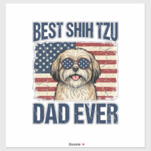 Bester Shih Tzu-Vater Aller Zeiten Patriotischer H Aufkleber