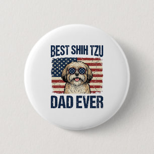 Bester Shih Tzu-Vater Aller Zeiten Patriotischer H Button