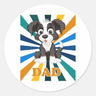 Bester Shih Tzu-Vater überhaupt Lustiges Cartoon-H Runder Aufkleber