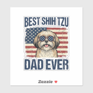 Bester Shih Tzu-Vater überhaupt Patriotischer Hund Aufkleber