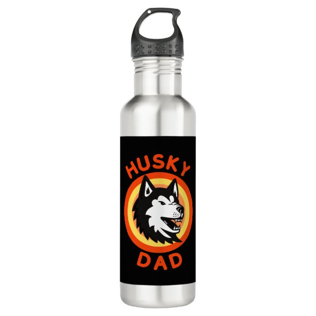 Bester sibirischer Husky-Vater, Husky Dog Liebhabe Edelstahlflasche (Vorderseite)