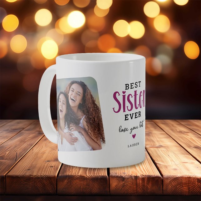 Bester SISTER je 2 Foto Niedliches Geschenk Kaffeetasse (Von Creator hochgeladen)