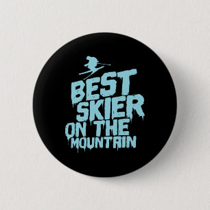 Bester Skifahrer auf dem Berg Skifahren Button