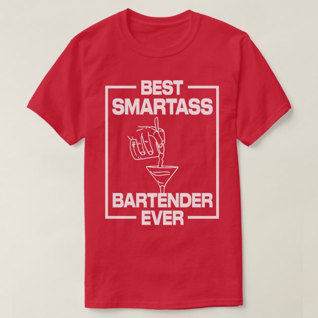 Bester Smartass-Barkeeper je T-Shirt (Design vorne)