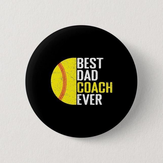 Bester Softball-Trainer-Vater-Coach Ever Lustiger  Button (Vorderseite)